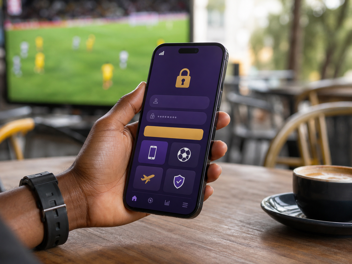 Password and account access screen on a smartphone